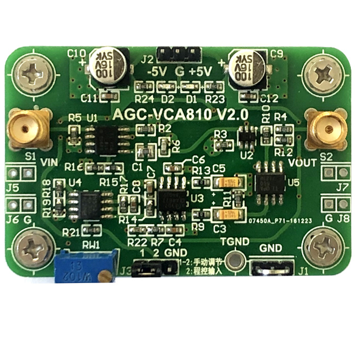 宽带AGC模块带宽最高150M VCA810-40dB～40dB自调节手动/程控-图3