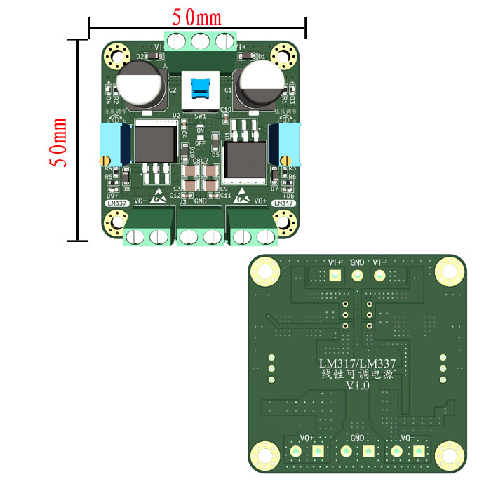 LM317 LM337正负电压线性直流稳压电源可调输出电源DC-DC降压模块 - 图1