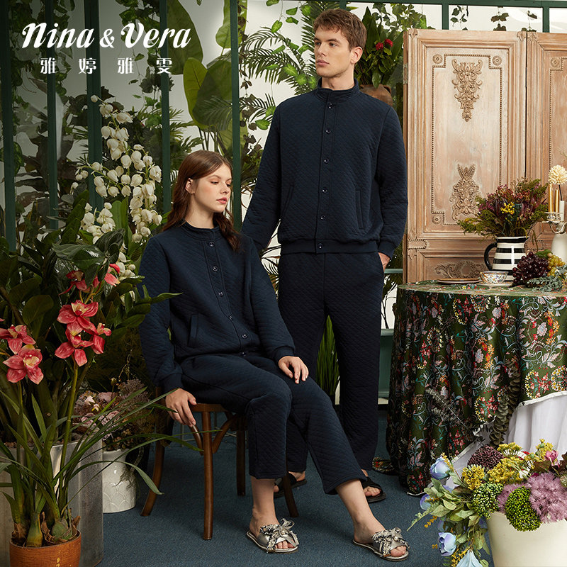雅婷雅雯【空气棉】情侣秋冬季男睡衣 雅婷雅雯服饰睡衣/家居服套装