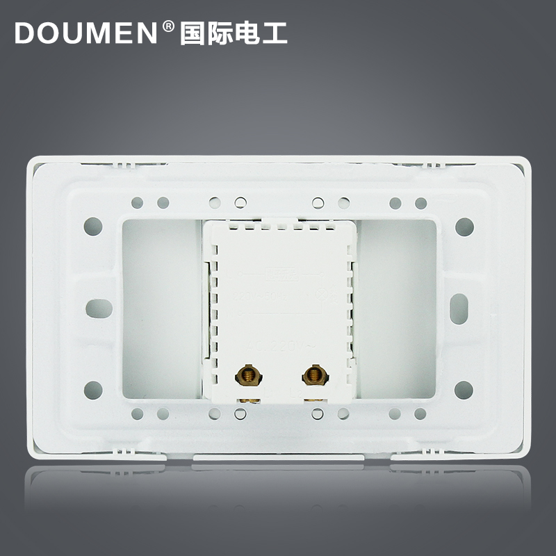 国际电工118型电源钢架墙壁开关插座面板一位风扇吊扇调速雅白