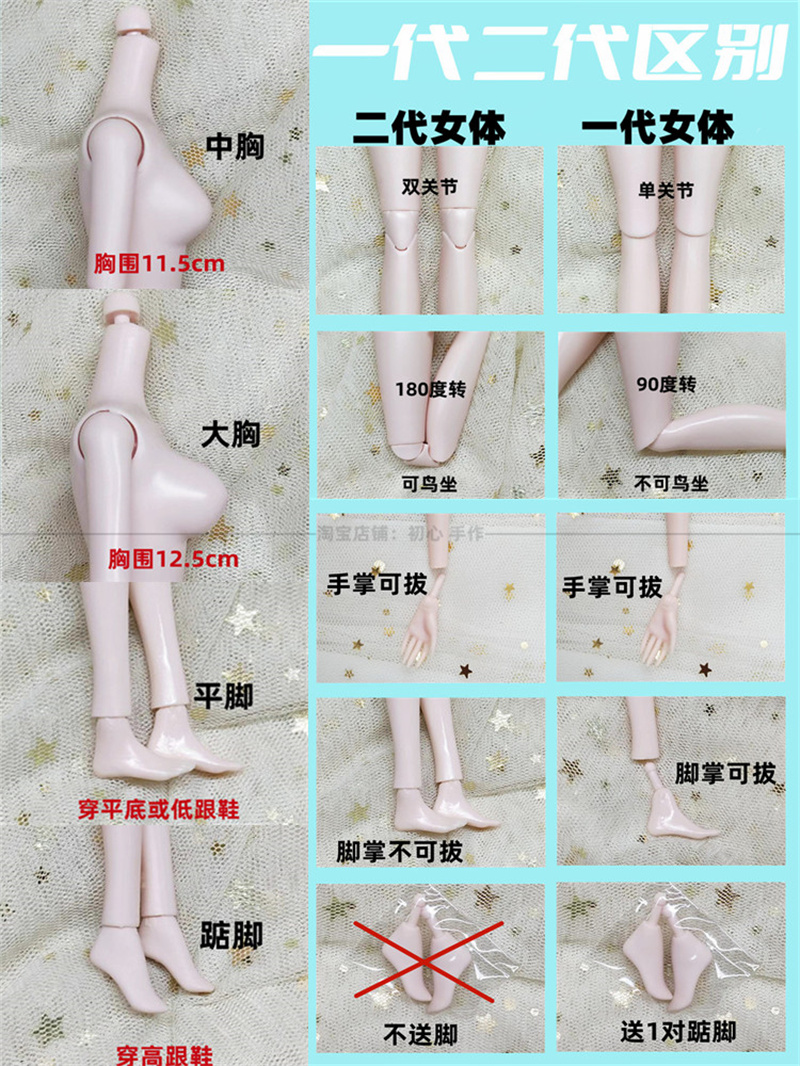 正版心怡宇哥娃娃素体30厘米小6分鸟坐20关节男16关节可动女包邮-图2