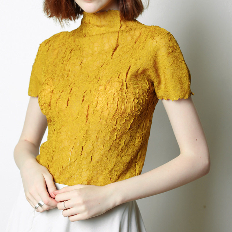 气质高领短袖2020春夏简约打底衫 fonrityT恤