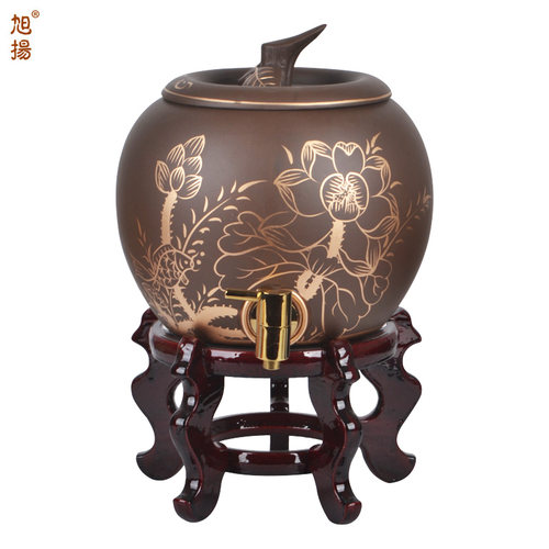 包邮 旭扬手彩描金紫砂水罐水缸开水壶茶水壶凉开水壶 卫生健康 - 图0