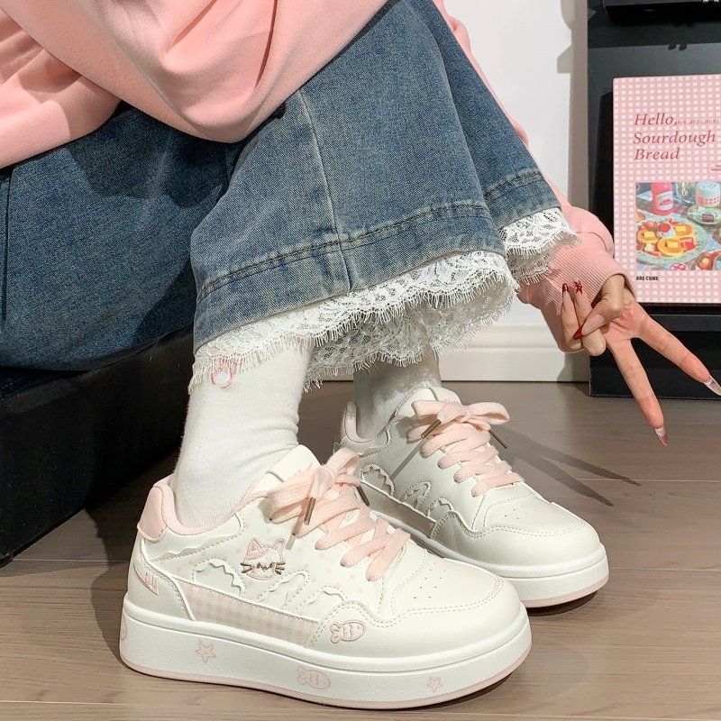 回力2026春季新款韩版休闲鞋猫咪小鱼板鞋女厚底户外校园风小白鞋,淘宝优惠券,粉丝福利购,淘宝优惠卷