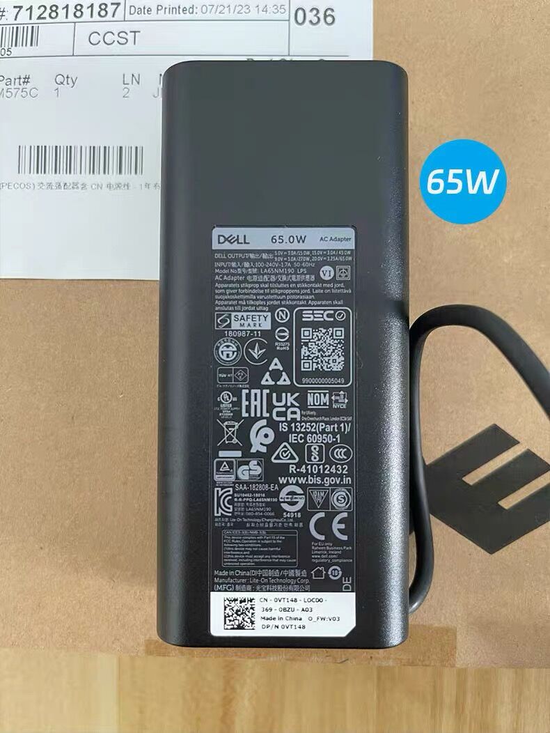 原装DELL戴尔65W瓦type-c USB-C雷电口90W130W电源适配器充电器 - 图2