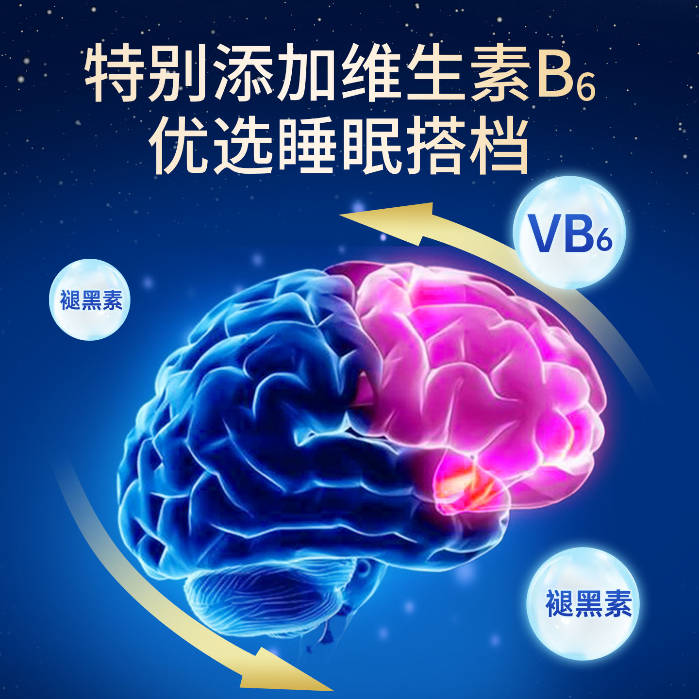 禾博士褪黑素维生素b6片大学生中老年睡眠晚安瓶非退黑色素软糖