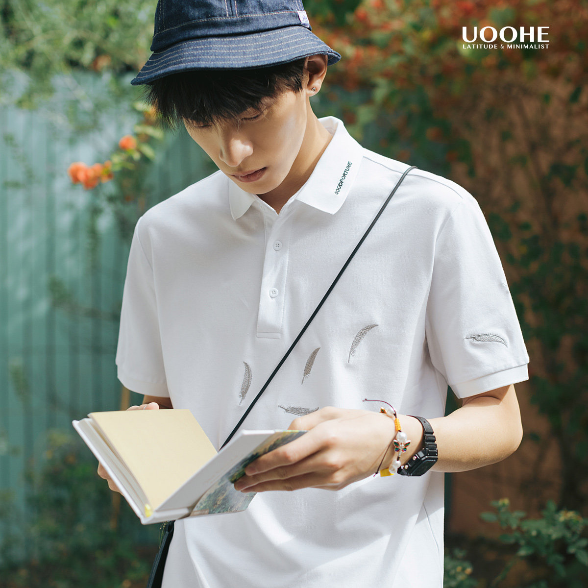 uoohe潮牌刺绣短袖男夏季潮polo衫 uoohePolo衫