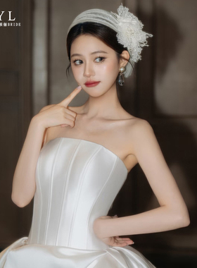 漫颖俪白色蕾丝花朵发夹新娘头饰白色复古甜美发饰婚礼写真配饰