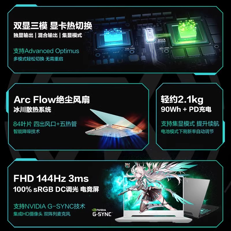 Asus/华硕天选4笔记本电脑14核i7/RTX4060高性能电竞游戏本满血-图1