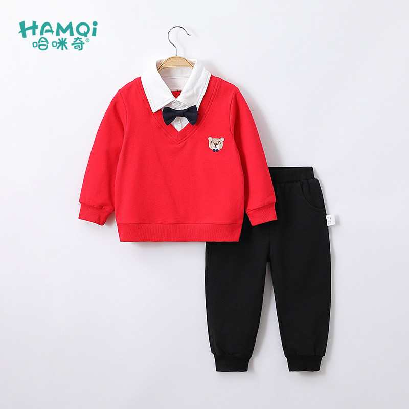 男童纯棉套装儿童新年拜年服小童宝宝洋气两件套男孩春装礼服童装,淘宝优惠券,粉丝福利购,淘宝优惠卷