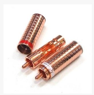 gaofei Audiophile/高非 纯紫铜 高档RCA莲花插头 音频信号线端子 - 图1