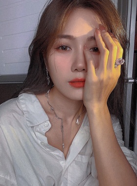 桃花晶体抽象戒指轻奢小众精致潮