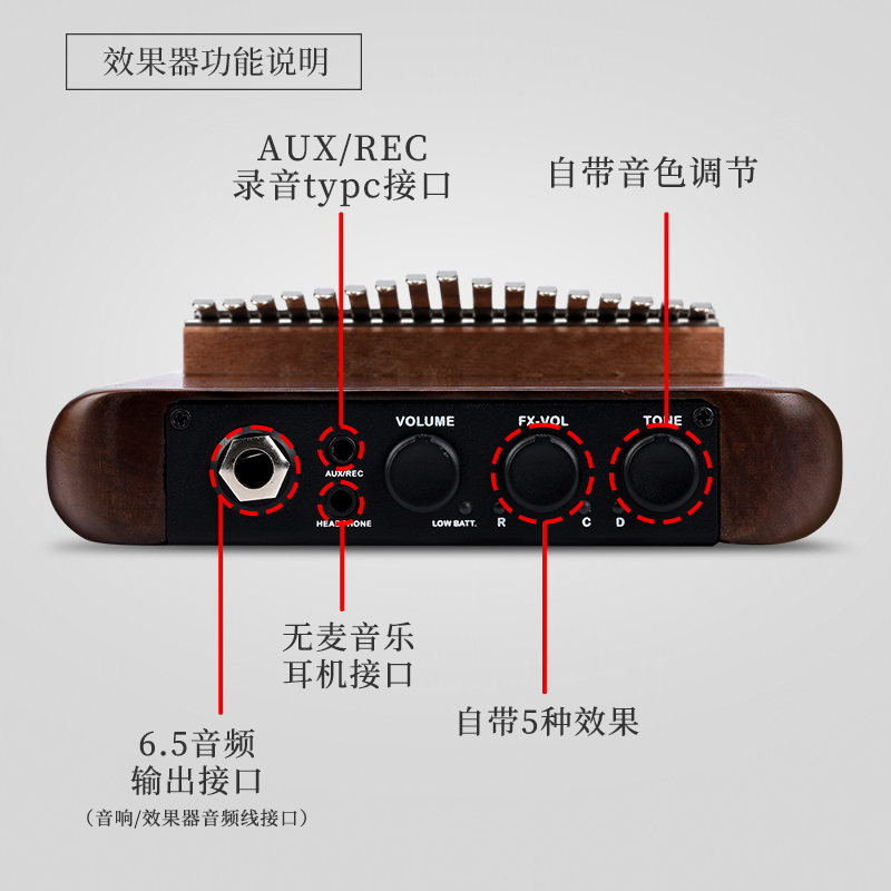 hluru拇指琴卡林巴琴17音电箱款专业乐器手指琴-图1