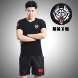 Камуфляжная летняя тактическая футболка с коротким рукавом, дышащий комплект для тренировок, с вышивкой