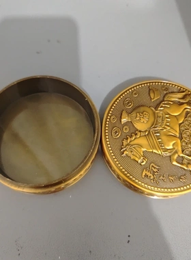 古玩五路财神浮雕圆盘招财纳福福星高照盘子客厅玄关摆件古铜色