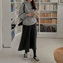 Pregnant woman half-body dress with large skirt hem Lean South Korea Autumn Winter Mill Fur Thickened Knit Toventral Knee Skirt