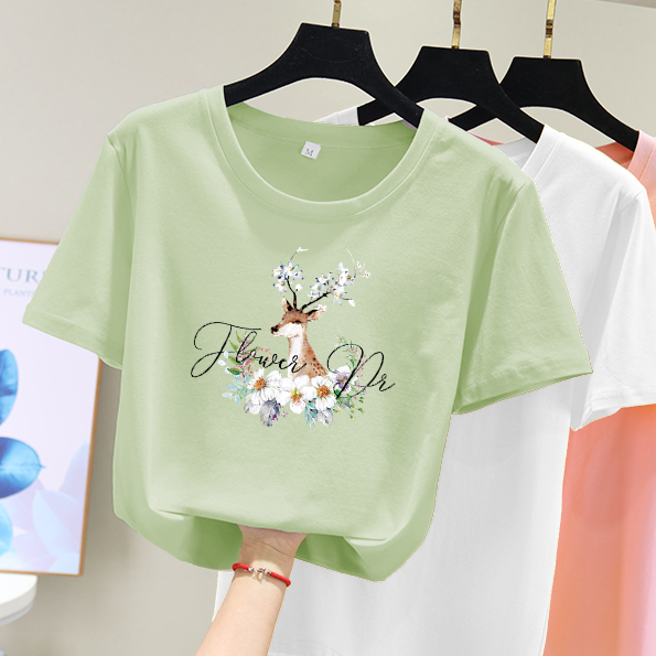 雪梦娅旗舰店牛油果绿t恤女短袖新款夏韩版宽松体桖半袖抹茶绿色上衣ins潮2