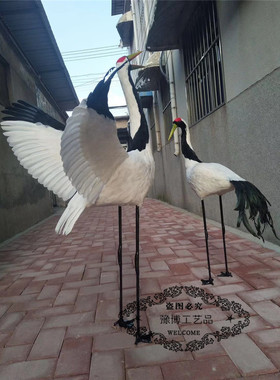 仿真园林影视拍摄道具假山丹顶鹤