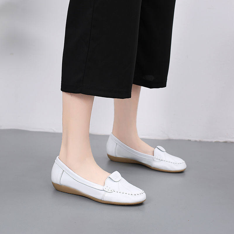 【头层牛皮,北极绒】秋季妈妈豆豆鞋 北极绒大树T恤