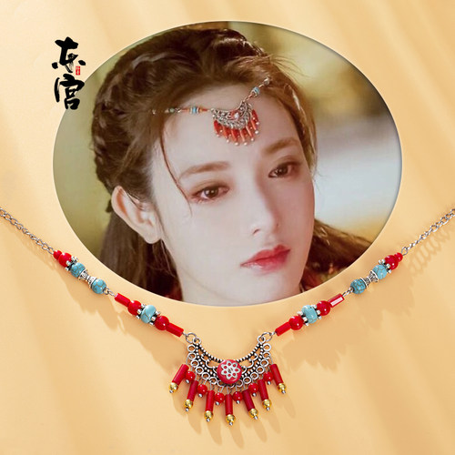 东宫小枫同款头饰额饰发配饰古风cos汉服异域风情眉心坠沙漠质感 - 图3