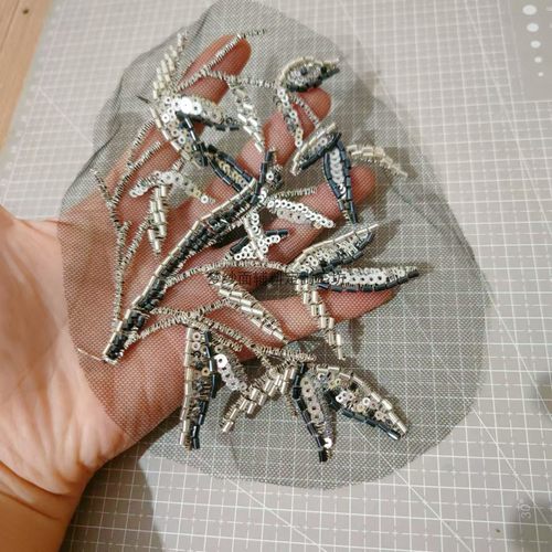 竹子珠绣重工黑金色布贴 婚纱礼服秀禾新郎装辅料 DIY 新品上市 - 图3