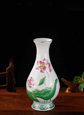 国顺陶瓷陶瓷花瓶浮雕花瓶甘露瓶