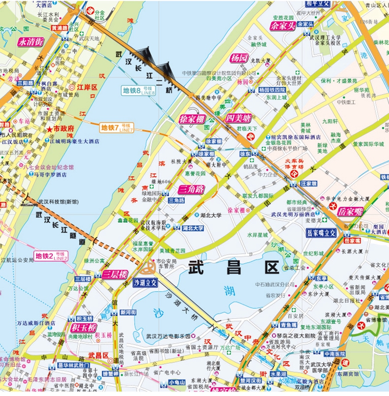 2024版北斗武汉CITY城市地图 全新旅游推荐景点交通详图大比例城区图市区主要公交路线轨道交通运营线路示意介绍旅游生活必备指南 - 图3