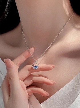 925纯银一汪清泉项链女款2025新款轻奢小众鲸鱼锁骨链高级感配饰