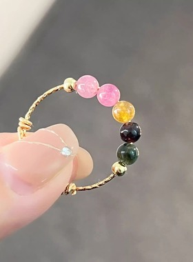 彩色多巴胺戒指时尚轻奢高级感