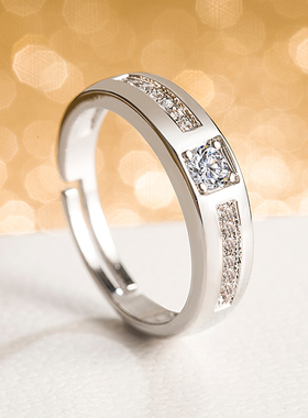 结婚情侣对戒奢华仿真钻戒男女一对开口七夕节礼物求婚戒指假道具