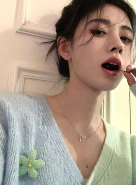 轻奢小众设计感蝴蝶结项链2026