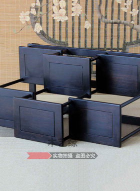 紫光檀中式紫砂壶茶具博古架