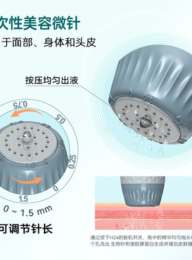新型0-1.5mm可调节按压微针头皮