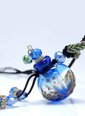 双色精油瓶项链散香可调节琉璃
