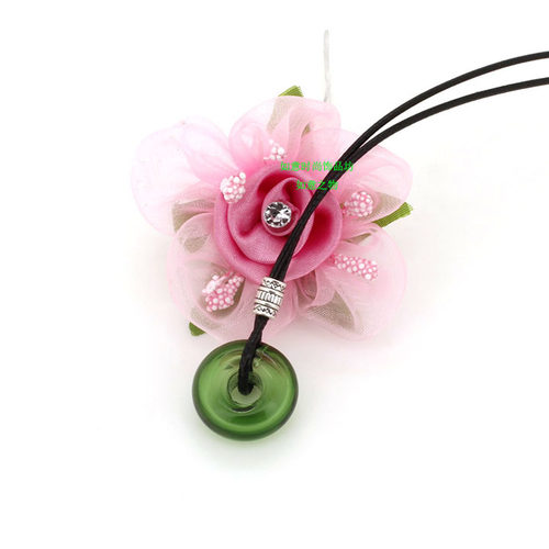 小圆环移动香薰香水琉璃瓶项链免塞皮绳款花样圆圈精油瓶挂件吊坠 - 图1