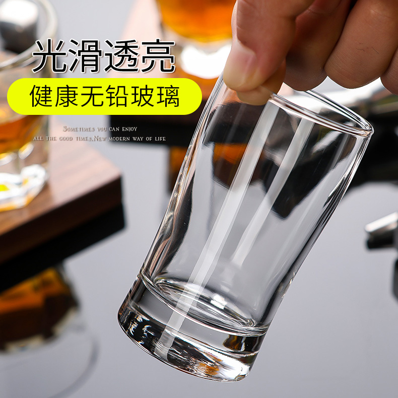 6只装家用无铅玻璃一口吞啤酒杯创意小号小麦啤酒杯白酒杯烈酒杯-图1