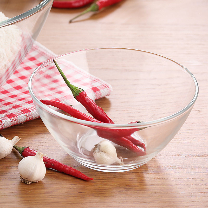 乐美雅家用玻璃碗沙拉碗钢化耐热大号水果碗和面盆打蛋透明烘焙碗
