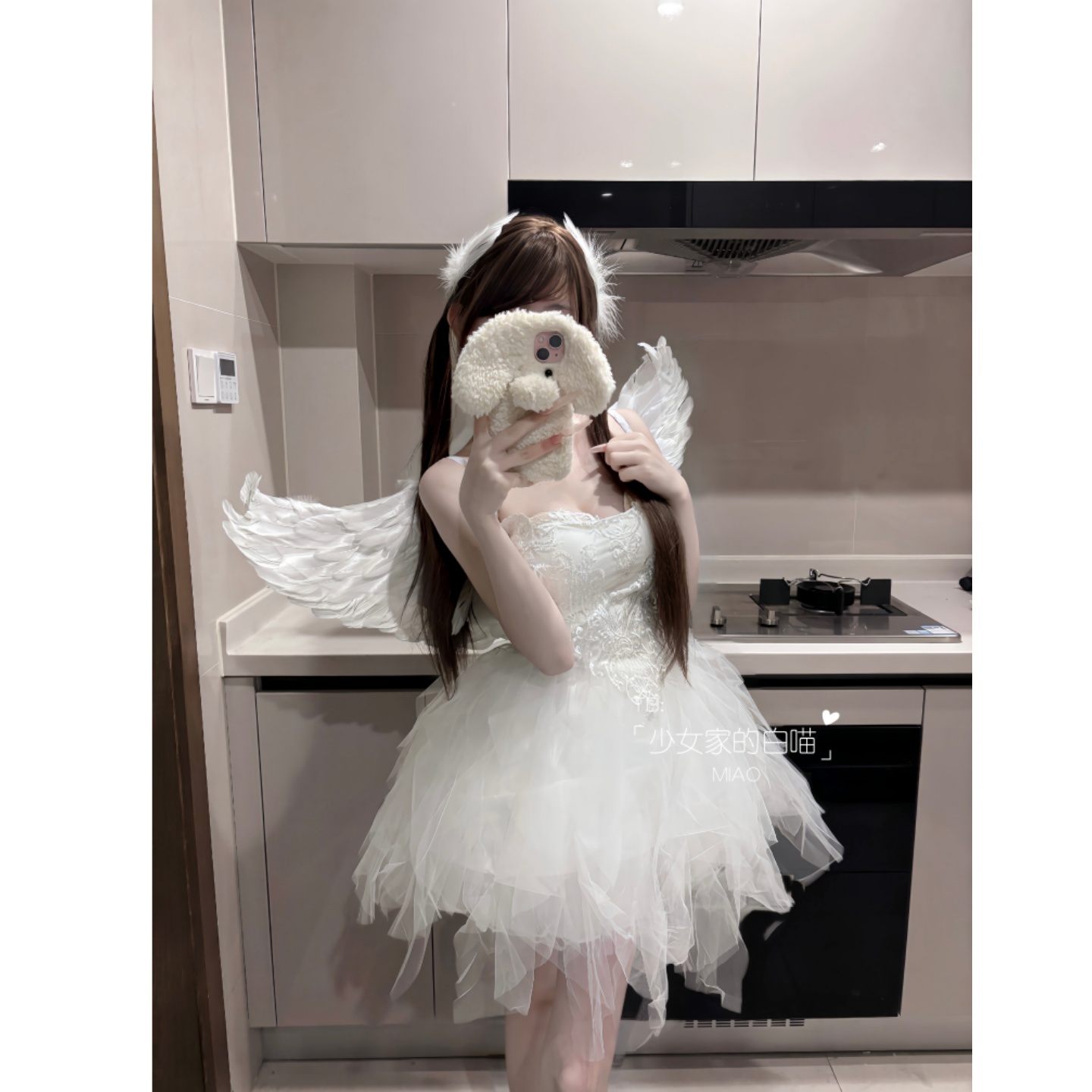 MIAO：纯欲天使女仆装性感甜美抹胸彭彭仙女公主裙万圣节cos服女 - 图0