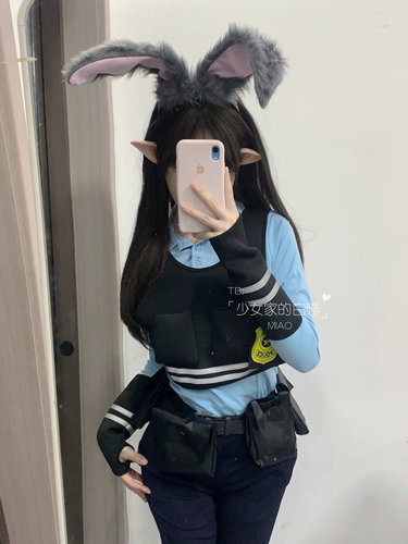 万圣节服装可爱萌系cosplay朱迪警官兔子装漫展情侣装女仆连衣裙 - 图2