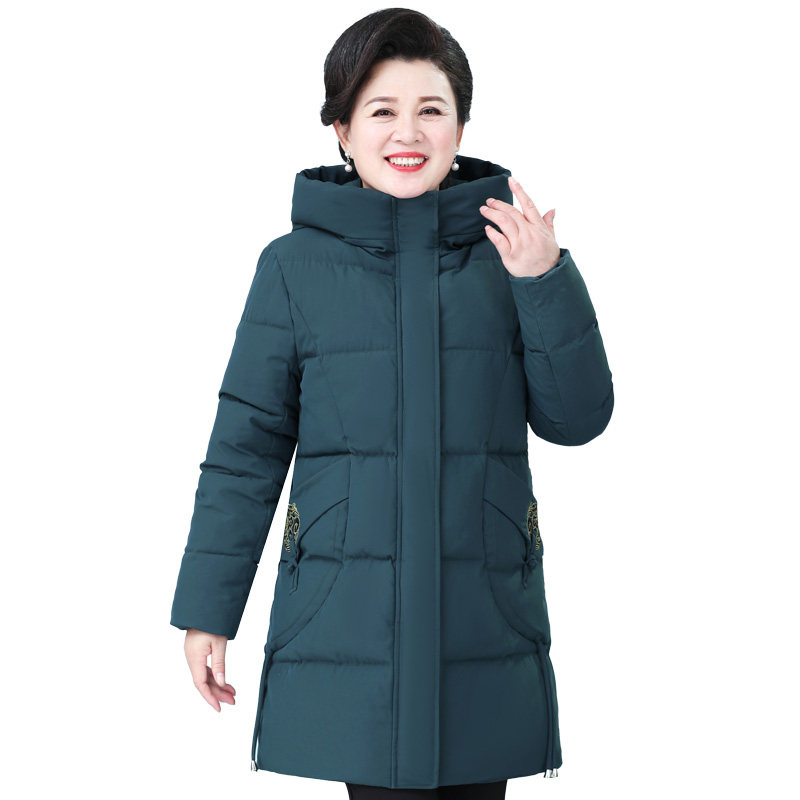 200斤胖妈妈休闲中长款棉袄 闪闪情缘中老年女装