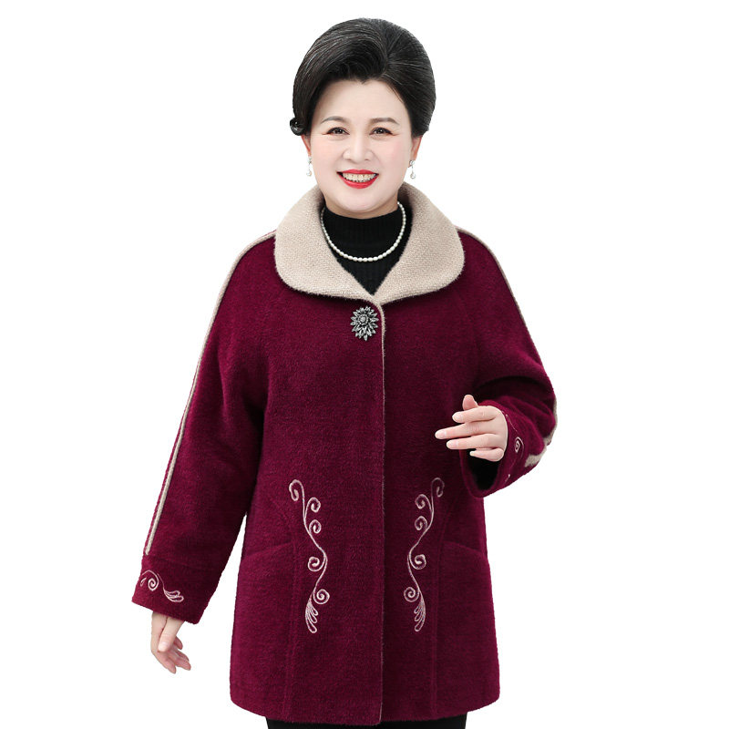 胖妈妈大码女装中老年人高贵棉外套 闪闪情缘中老年女装