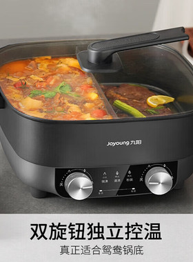 九阳鸳鸯锅大容量6L大火力2200W猛火快速分区控温电煮锅G106