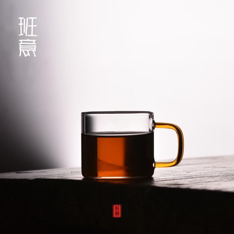 班意小茶杯功夫茶具套装家用带把透明玻璃杯子6只装喝茶品茗泡茶 - 图2