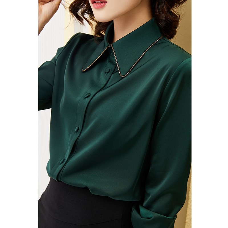 2020年秋冬新款红色内搭雪纺衬衫 依源色衬衫