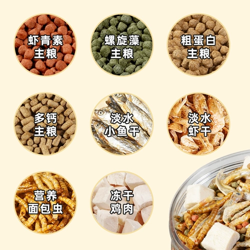 Зерновая черепаха кормление бразильской черепахи Круграфант Черепаха Трехлорные черепахи Специальная черепаха рыба сушеная рыба креветки