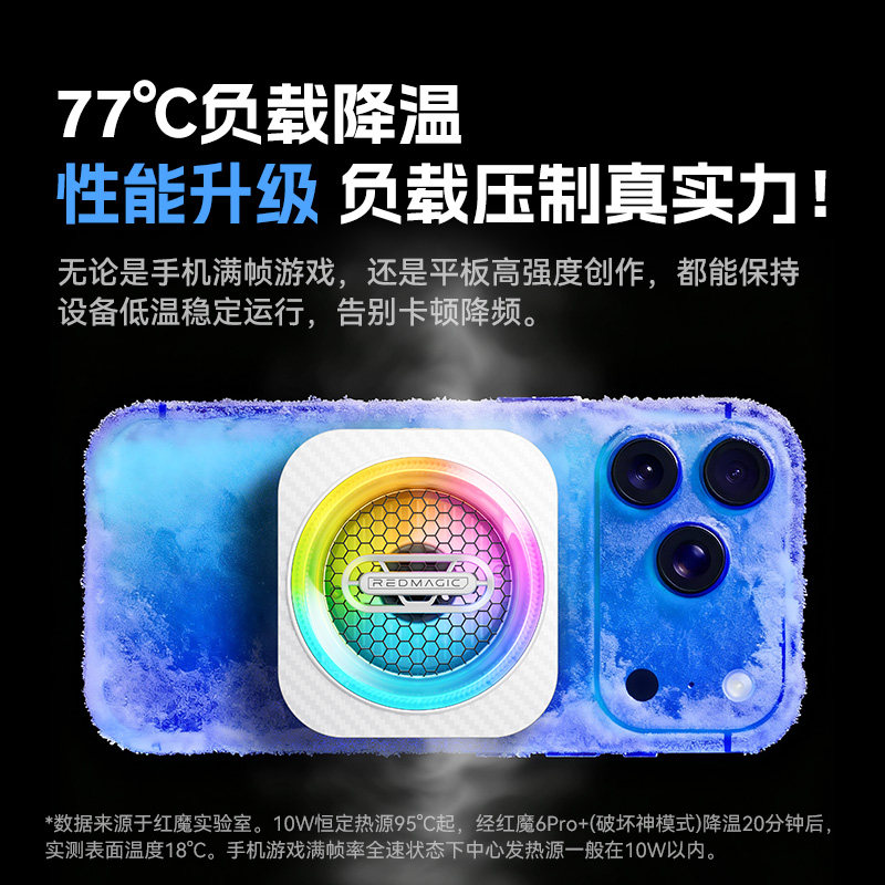 红魔散热器6pro+手机散热器磁吸游戏直播专用背夹支架降温神器风扇静音适用iPhone17苹果努比亚平板iPad新款