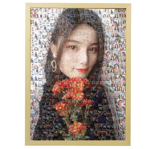 diy拼图照片定制人像相框成相片创意马赛克女1314订制520礼物 - 图3