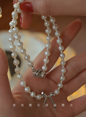 小清新简约s925纯银淡水珍珠项链
