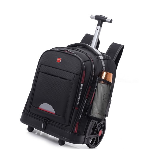 高中初中学生拉杆书包大容量爬楼梯双肩背男女用防水超静音轮钓鱼 - 图3