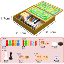 Checkers Five Chess Flight Chess Chessboard Versatile Chess Great All-in-one Children Elementary School Childrens Puzzle Toys